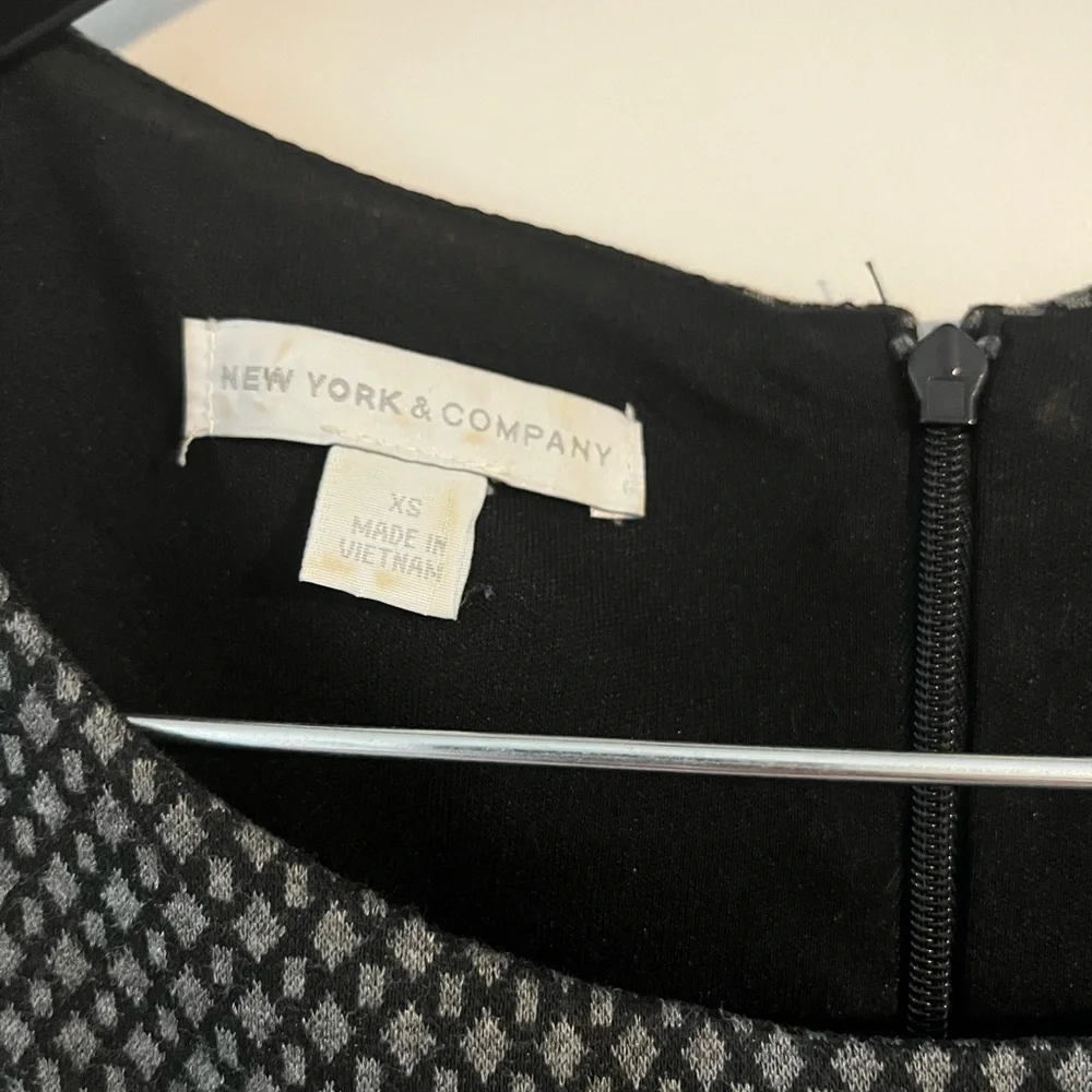 New York and Company size XS dress black and gray zip up the back. - Picture 2 of 4